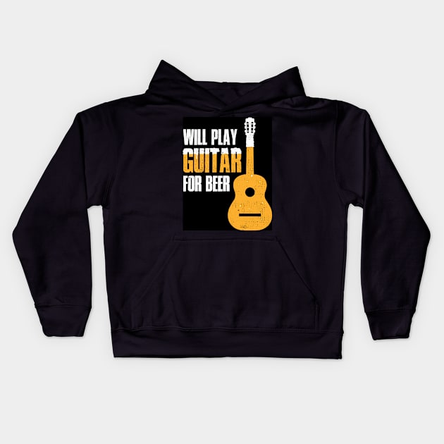 Funny Guitarist Funny Guitarist Gift Kids Hoodie by CatRobot